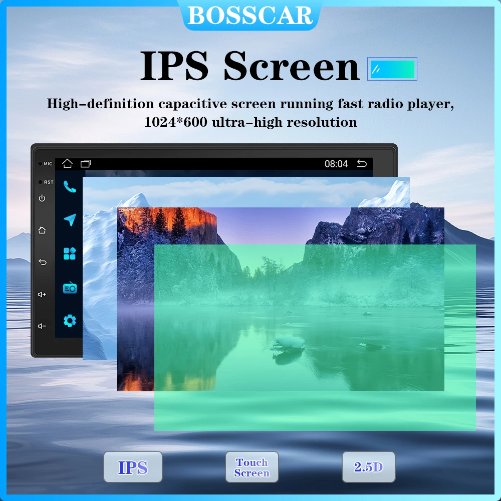 Estéreo universal para automóvil de 7 pulgadas y 2 Din: sistema operativo Android 13 octa-core con pantalla multimedia inteligente CarPlay Auto y Android Auto inalámbrica