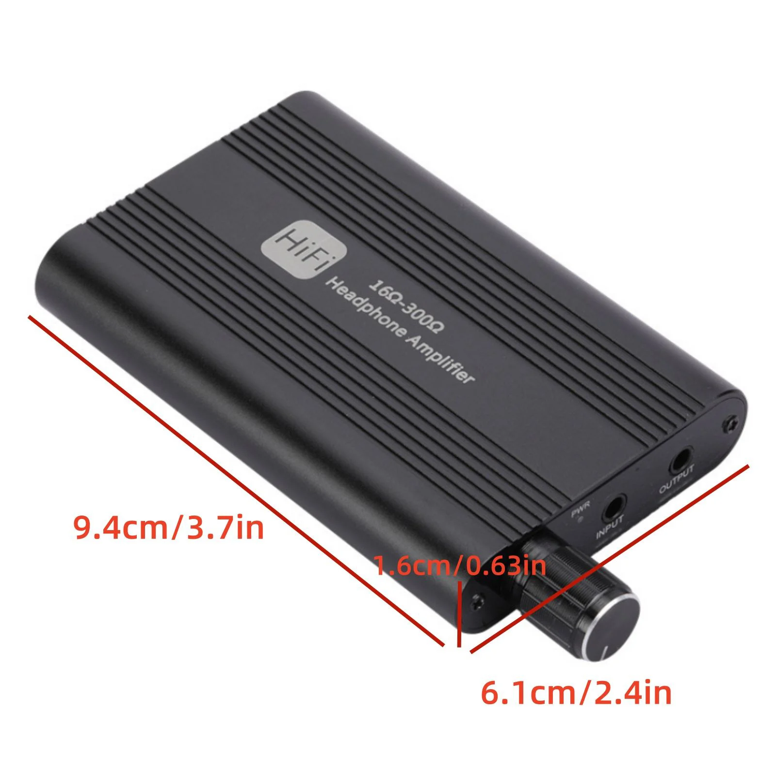 1PC 3.5mm Portable Headphone Amplifier HiFi 16-300Ω 1000mAh Rechargeable w/ 2-Stage Gain Switch Aluminum Alloy for MP3 Phone PC