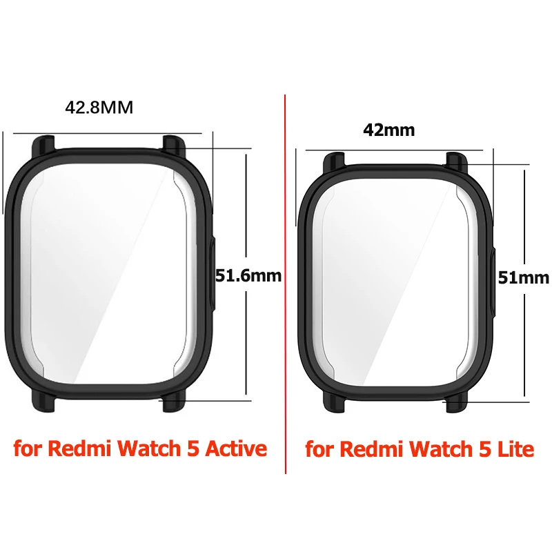 1 Pack Case for Redmi Watch 5 Active Lite Protector Case Cover TPU Screen Protective Films for Xiaomi Redmi Watch 5 Accesories