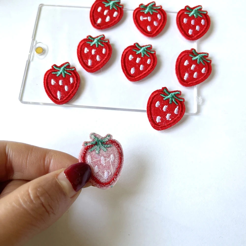 Cheap 10pcs Cute Embroidery Mini Strawberry Patches Iron on Applique for Jeans DIY Clothing Accessories