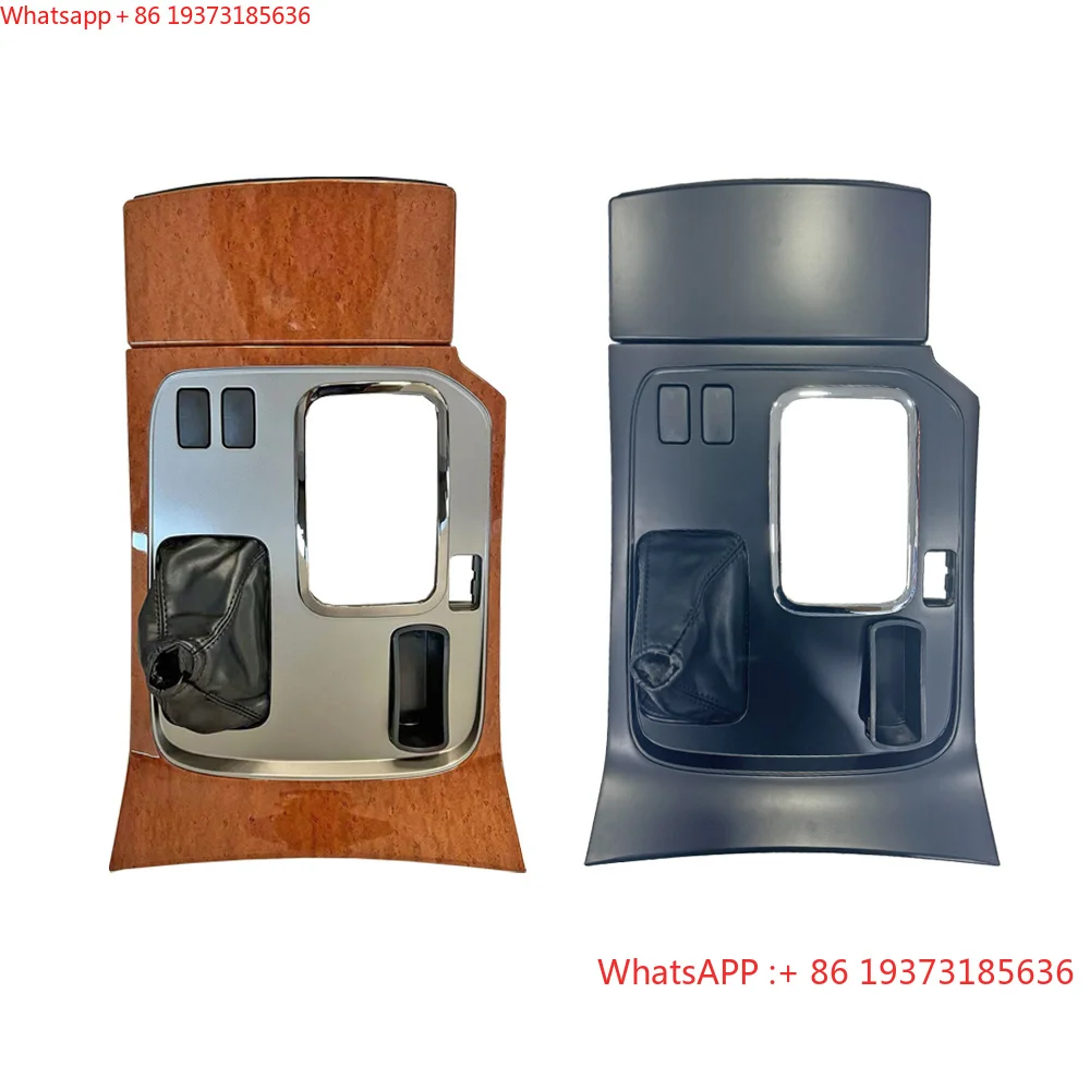 For AT Wooden Grain / Black Gear Shifter Panel Cover Replacement for Toyota Land Cruiser 100 LX470 LC100 Fj100 Accessories