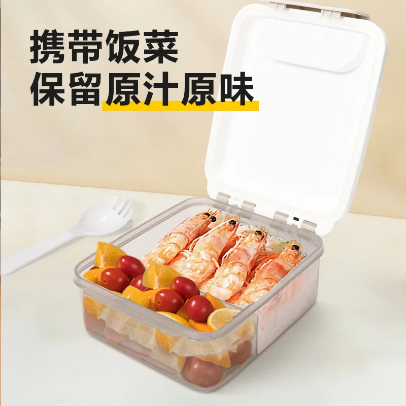 Snoopy Lunch Box Portable Plastic Fruit Food Box con Fork Bento Box contenitore per alimenti di grande capacità forniture da cucina