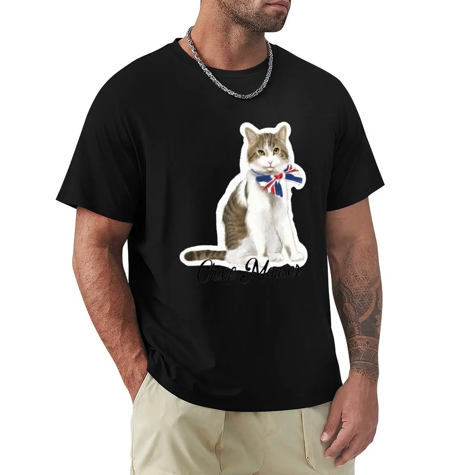 

Larry the Cat Chief Mouser T-Shirt Casual All Match Short Sleeve T-Shirt
