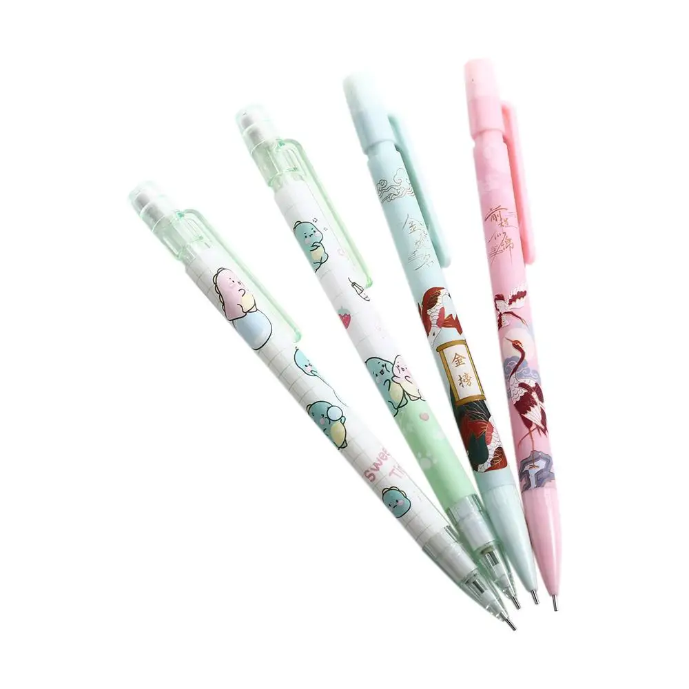 

Kawaii канцелярские товары для студентов с ластиком, корейские детские автоматические карандаши, подвижный карандаш, механический карандаш, пресс-ручка