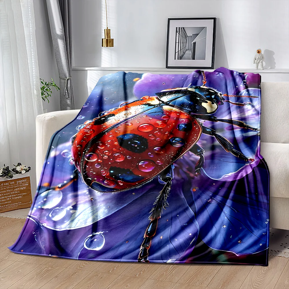 Multiple Sizes Seven-spotted Ladybug Gifts for Women Lightweight Blankets Room Decor 6 Size Options Top 10 Holidays Gifts