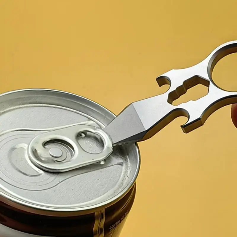 Mini łom wielofunkcyjny ze stopu tytanu, otwieracz do butelek, EDC, wielozadaniowy brelok do kluczy, przenośne narzędzie awaryjne do użytku na kempingu.