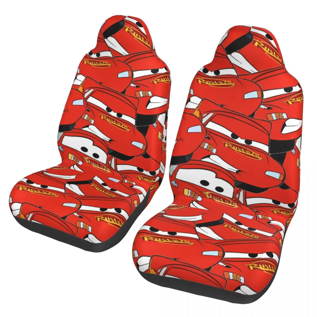 

Чехол на сиденье автомобиля Lightning Mcqueen, гибкие чехлы на сиденья, комплект из 2 шт., универсальные, подходят для грузовиков, легковых автомобилей, седанов