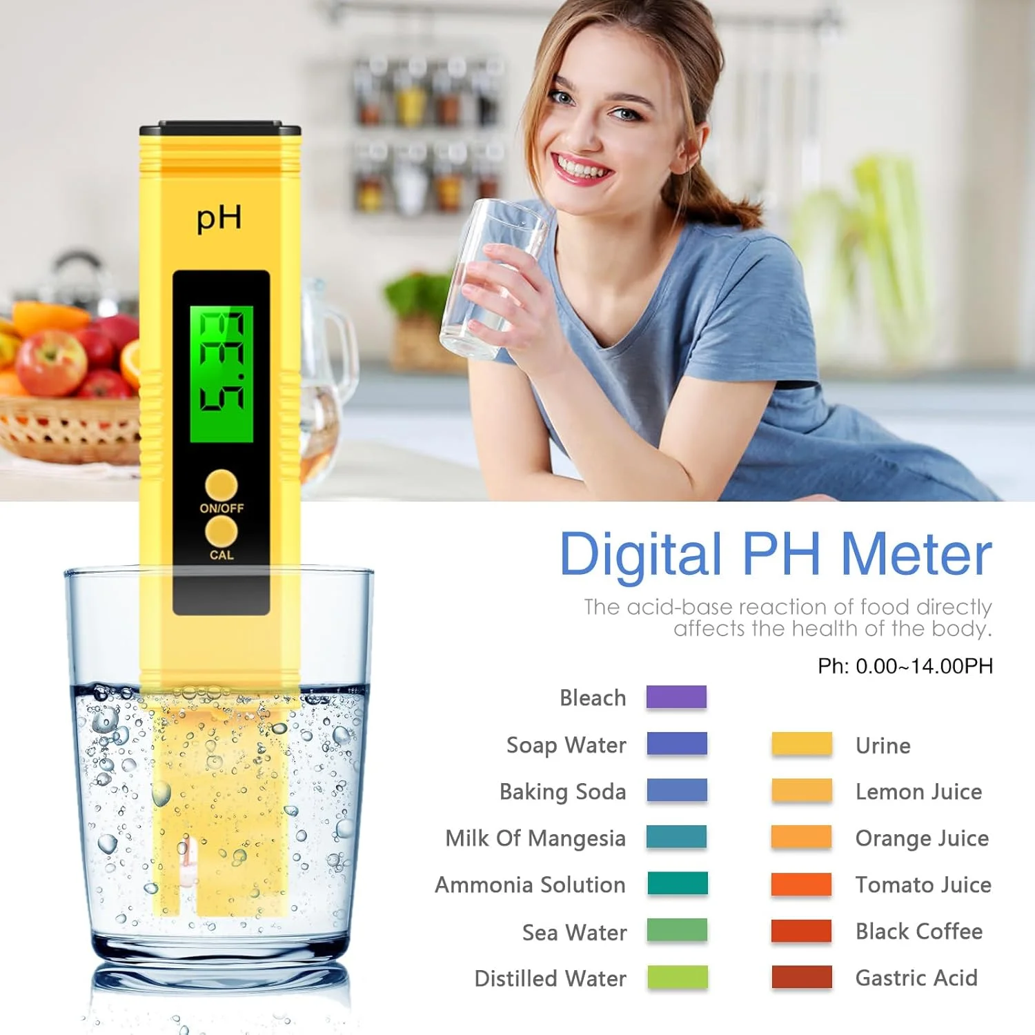 PH-Meter mit 0,01 Hoher Präzision für Wasserqualitätstests mit Messbereich 0-14, Geeignet für Aquarien und Schwimmbäder – Detail 5