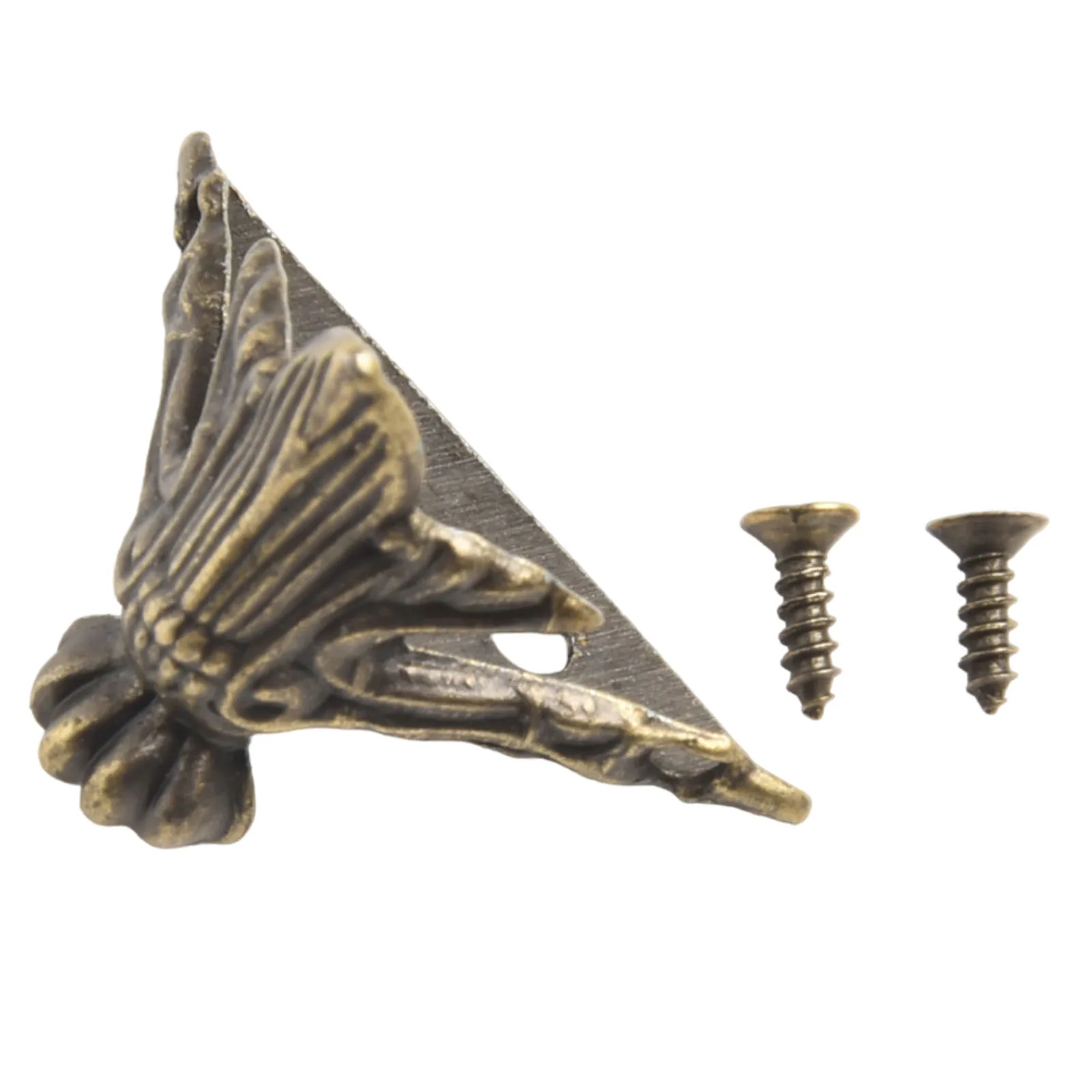 4pcs Zinc Alloy Antique Brass Jewelry Chest Wood Case Box Feet Leg Corner Protectors for Wooden Box Protection and Decoration