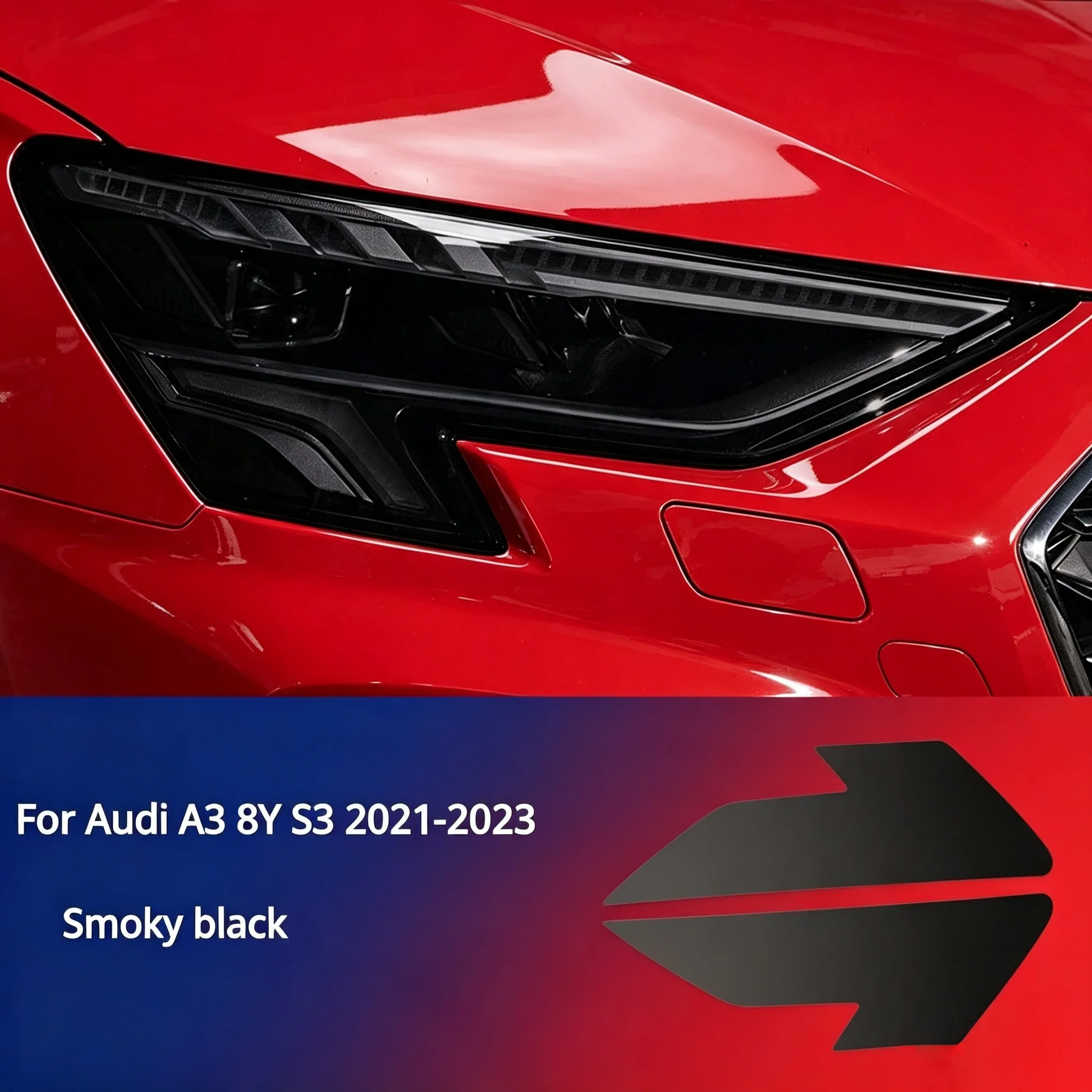Headlight Film For Audi A3 8Y S3 2017-2023 PFF Car Headlight Transparent TPU Protective Film Anti-scratch Scratch Resistant Film