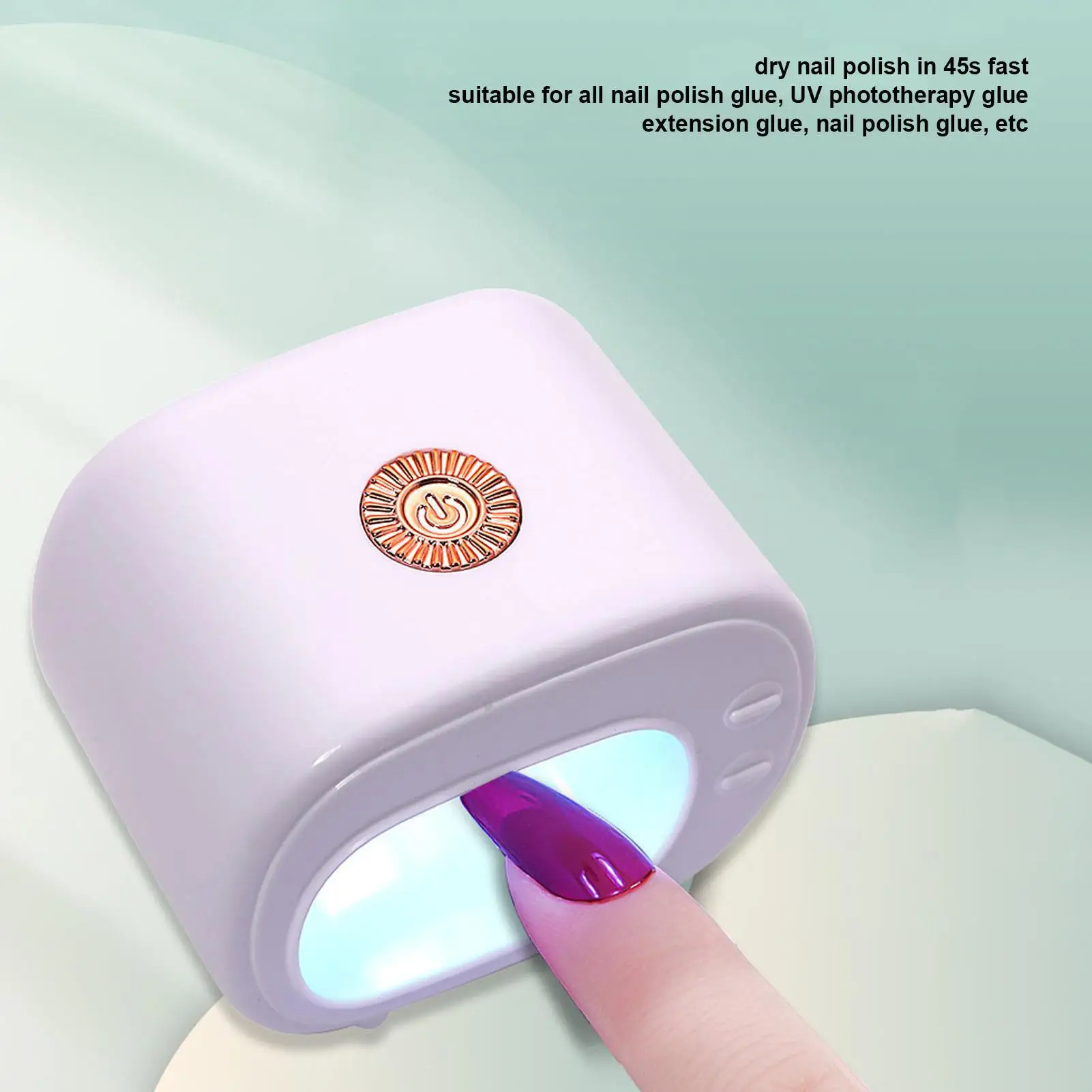 Lampada portatile mini asciuga unghie UV LED con 4 perline - Luce polimerizzante gel ad asciugatura rapida per nail art