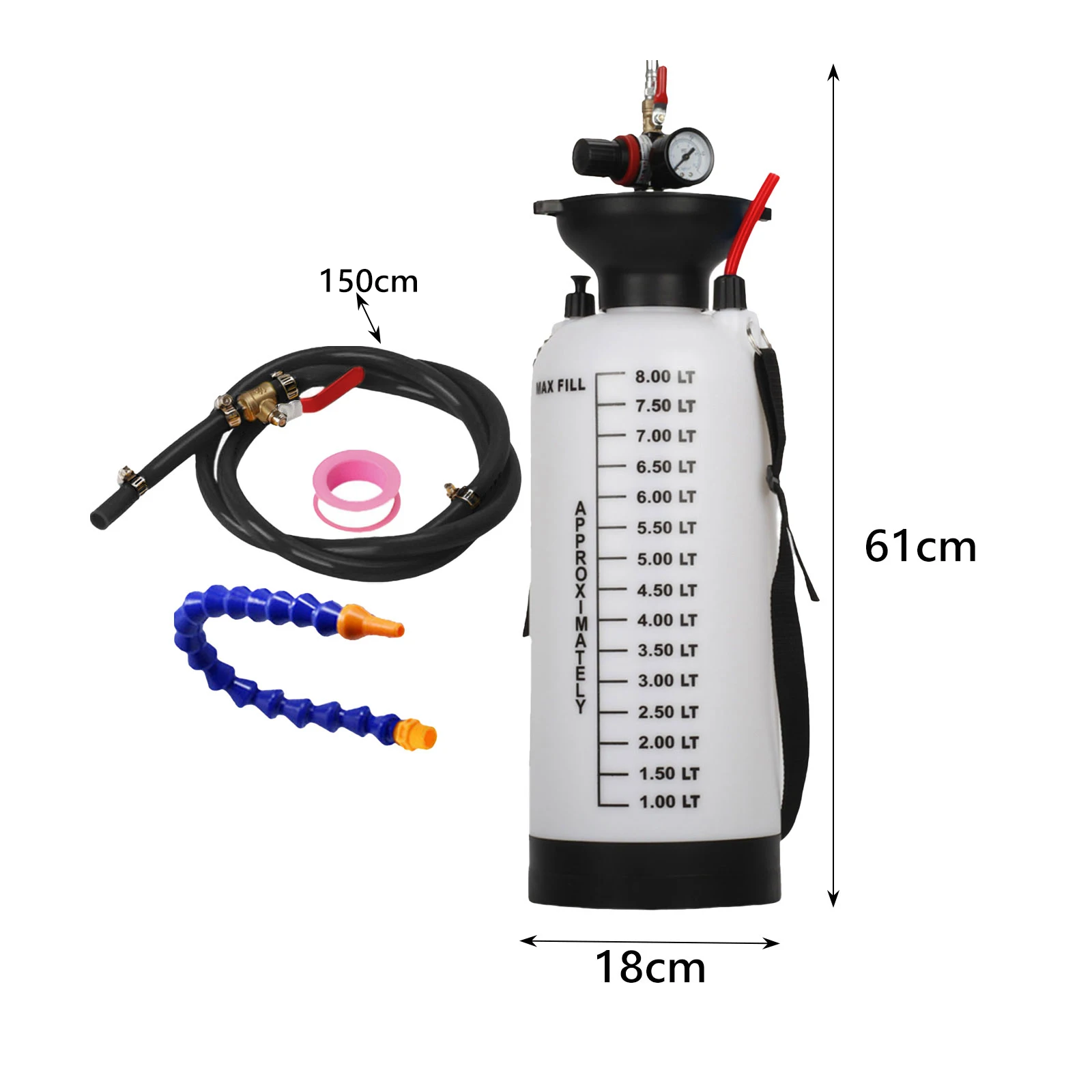 8L Automotive Car Transmission Fluid Pump Gearbox Pneumatic Fluid Extractor Oil Transfer Refill Bottle Oil Tank Oil Filler