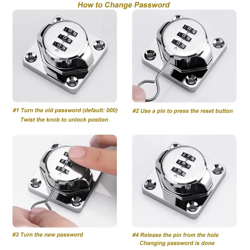 Security Cam Lock Anti-Theft Household 1000 Group Combination Lock Zinc Alloy Password Drawer Locks Mechanical Dial Cabinet