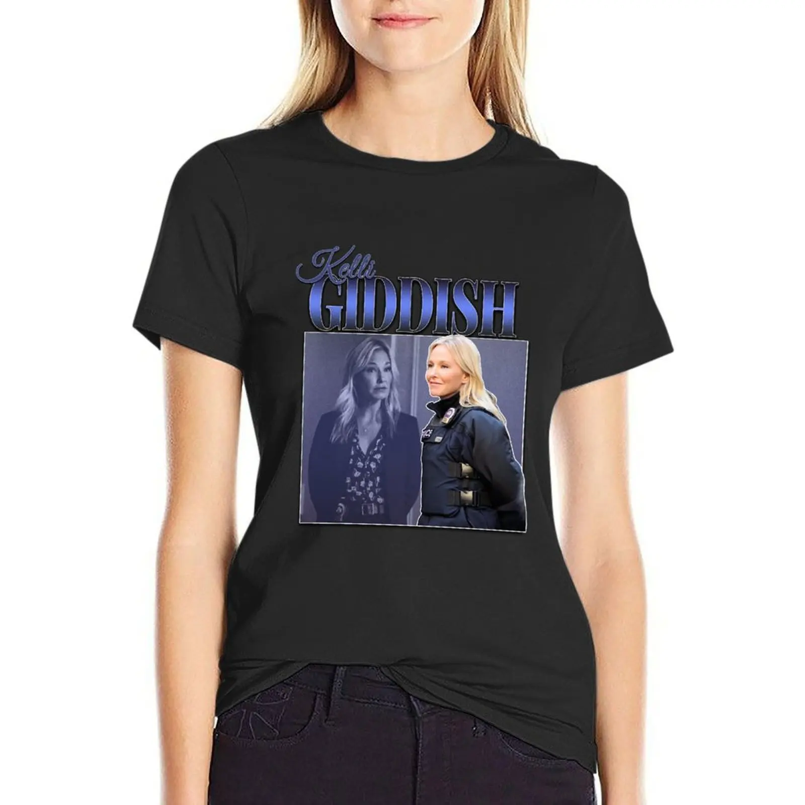 Kelli Giddish Amanda Rollins Vintage 90s Inspired Homage Tee Classic T-Shirt summer tops blacks plain t shirts for Women