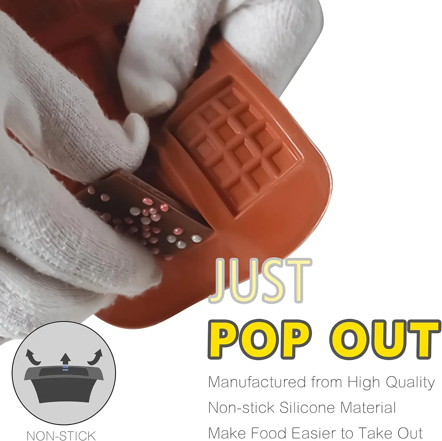 4pcs/set Silicone Break Apart Chocolate Molds Flexible Non-Stick Silicone Candy Protein and Energy Bar Molds for Mini Rectangle