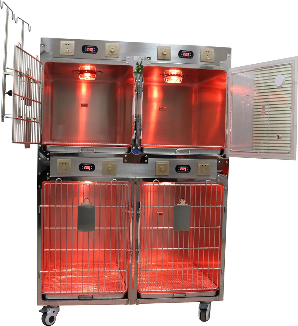 veterinary cages stainless steel Five sets of dog cat stainless steel pet cage veterinary icu use good price