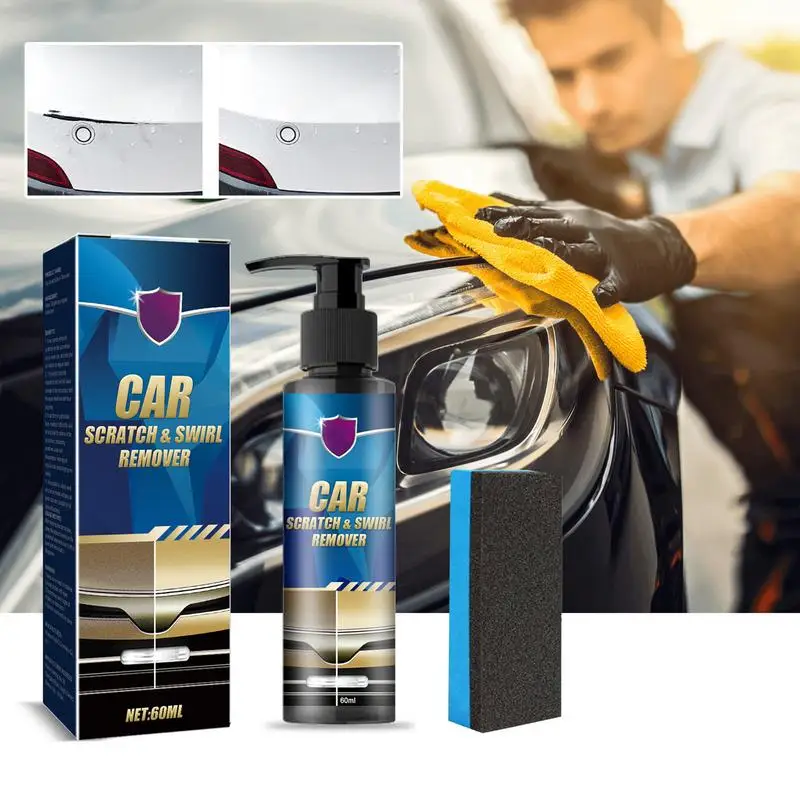 Car Scratch Remover 60ml Paint Polish Scratch Remove Liquid Vehicles Any Color Paint Light Scratches Fix Liquid With Sponge For