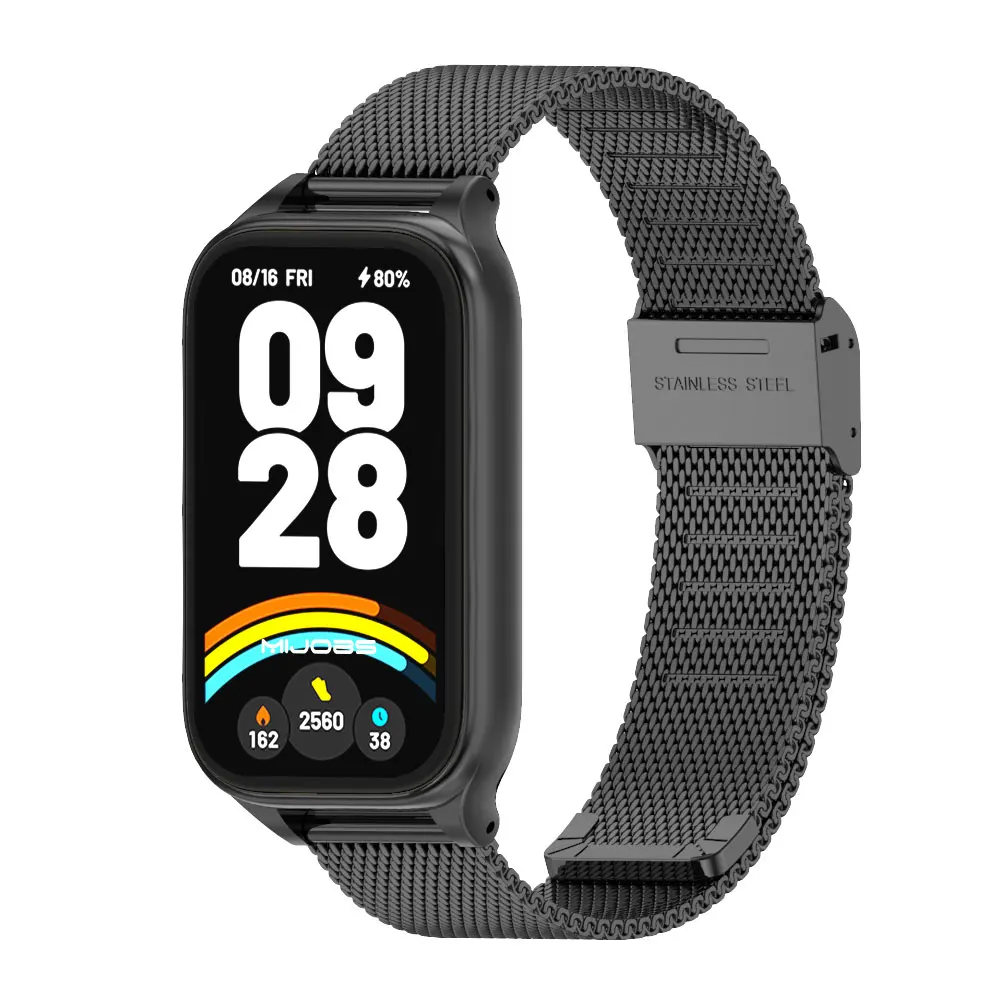 Para Xiaomi Smart Band 9 Active Banda de Pulso Ativa Mi Band 9 Active Pulseira Correia Ativa De Aço Inoxidável Magnética Mi Smart Band 9 Active Ativo