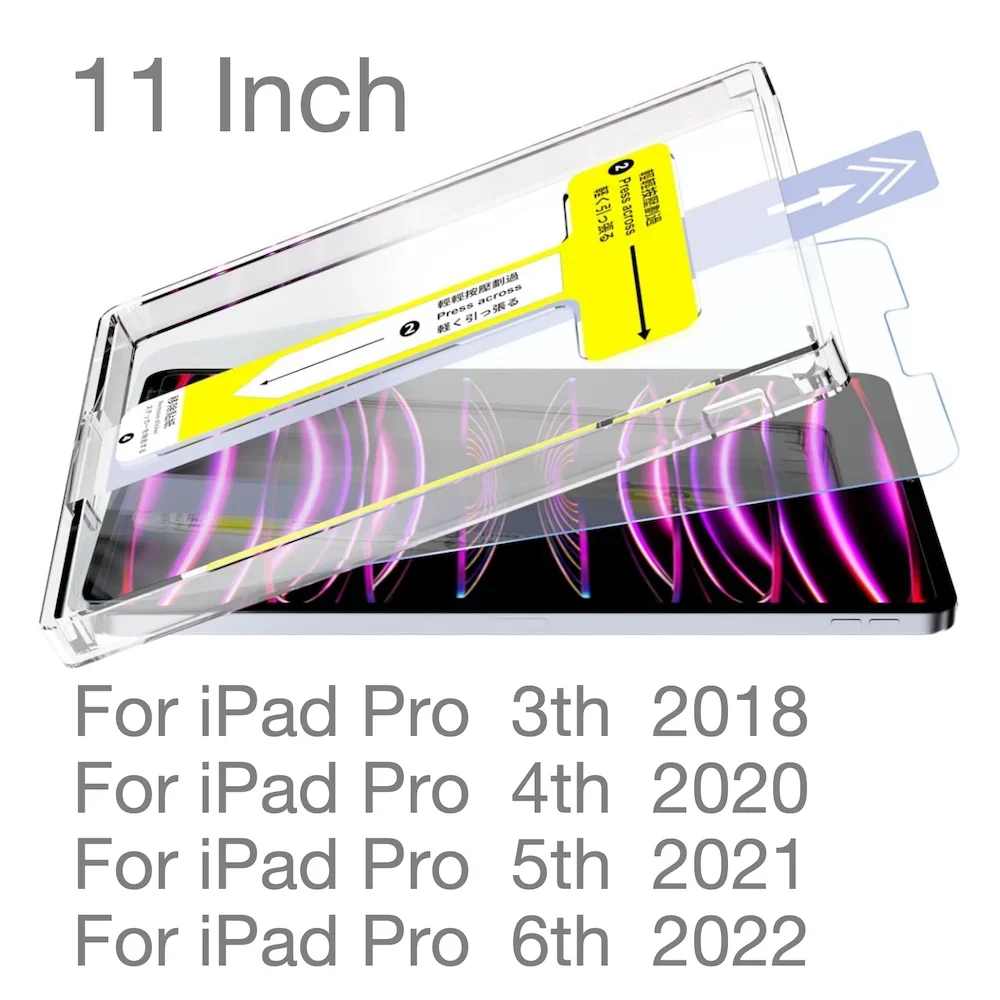 Tempered Glass Film for 2024 iPad Pro 11 inch Auto Dust Removal Screen Protector Easy Installation