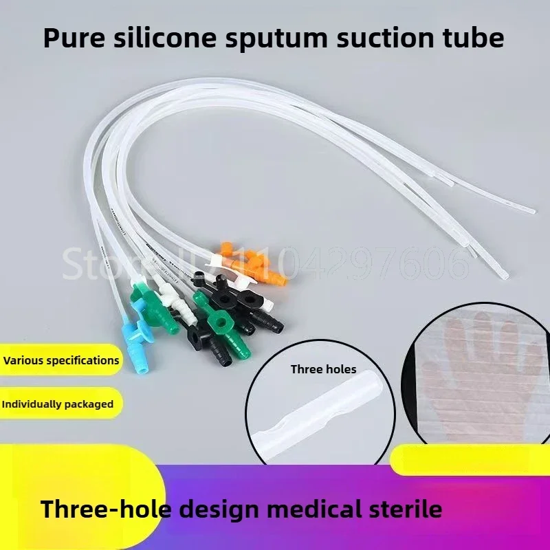 30 / 20/ 10 /5pcs F6/F8/F10/F12/F14/F16 Adult/child use sterile silicone suction catheter household Manual sputum aspirator tube