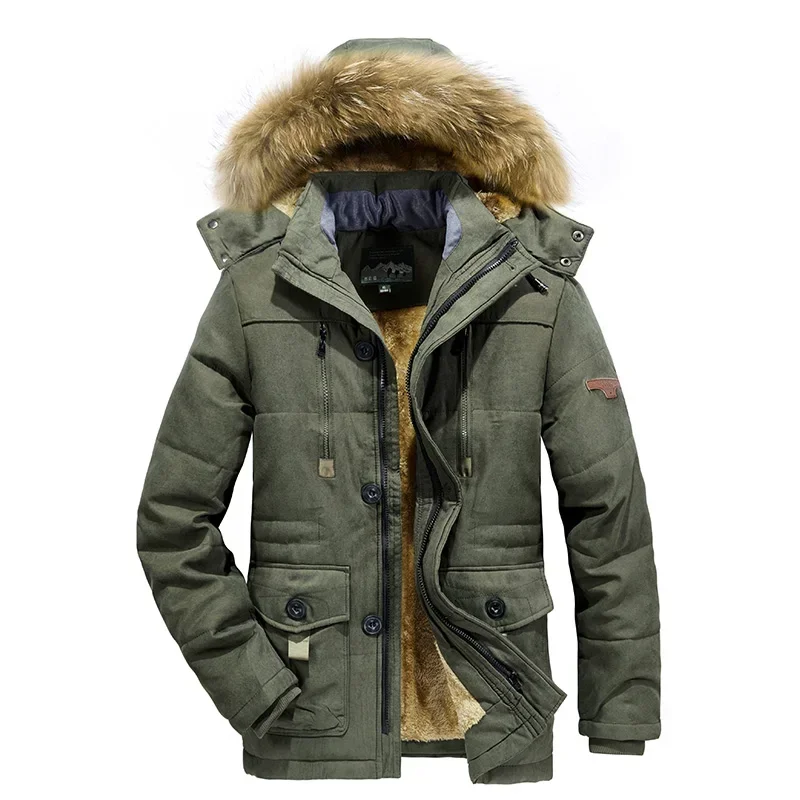 Parka à capuche avec col en fourrure pour hommes, veste d\'hiver chaude, manteau décontracté, optique, sourire, imperméable, mode, automne, nouveau