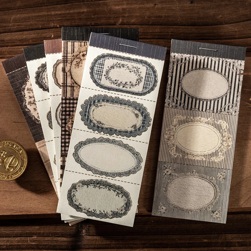 1er-Pack/2er-Pack Vintage-Stanzmuster-Kollagen-Notizen, florale Serie, Notizbuch mit Einband, 6 Stile, 20 Blatt – Detail 9