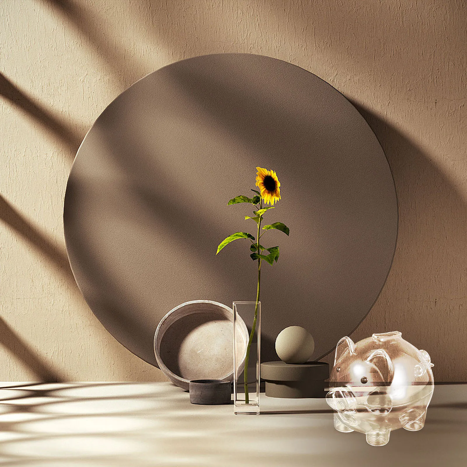 

Creative Transparent Piggy Bank Pig-Shape Coin Box Durable Saving Jar for Kids Money Storage and Desktop Decor