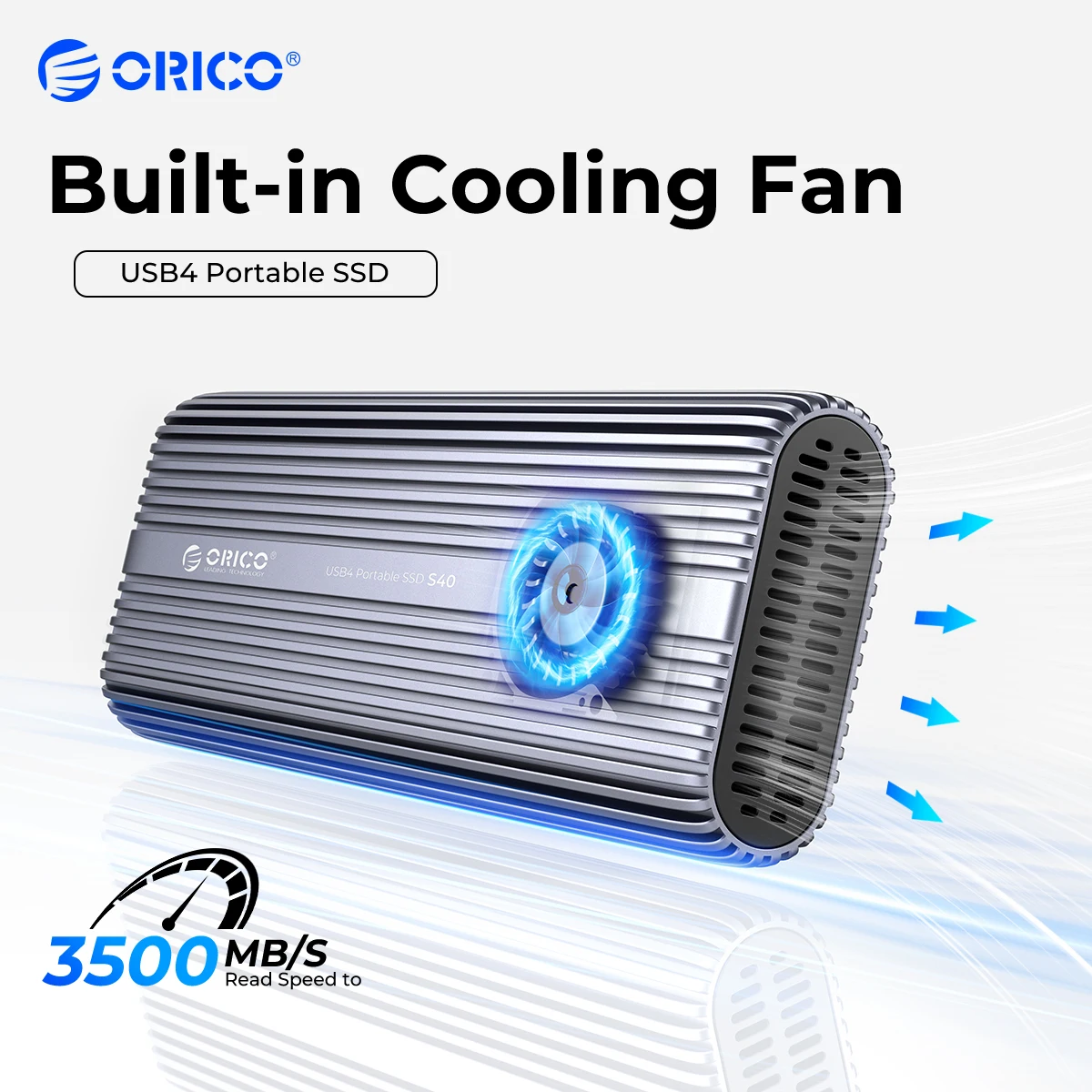 ORICO Phantom Portable SSD 3700MB/s External Solid State Drive 4TB 2TB 1TB Type- C Aluminum Alloy PSSD Built-in Cooling Fan