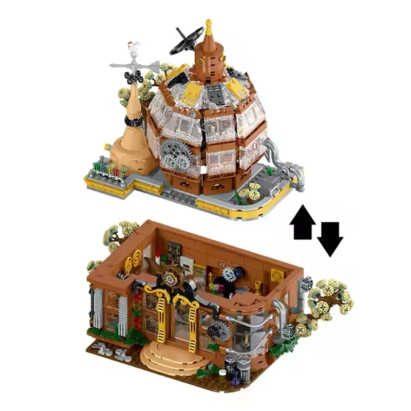 

1842PCS Steampunk Magic Store Building Blocks City Street Scene Creative MOC Bricks Model Set With Light Kids DIY Toys Gifts