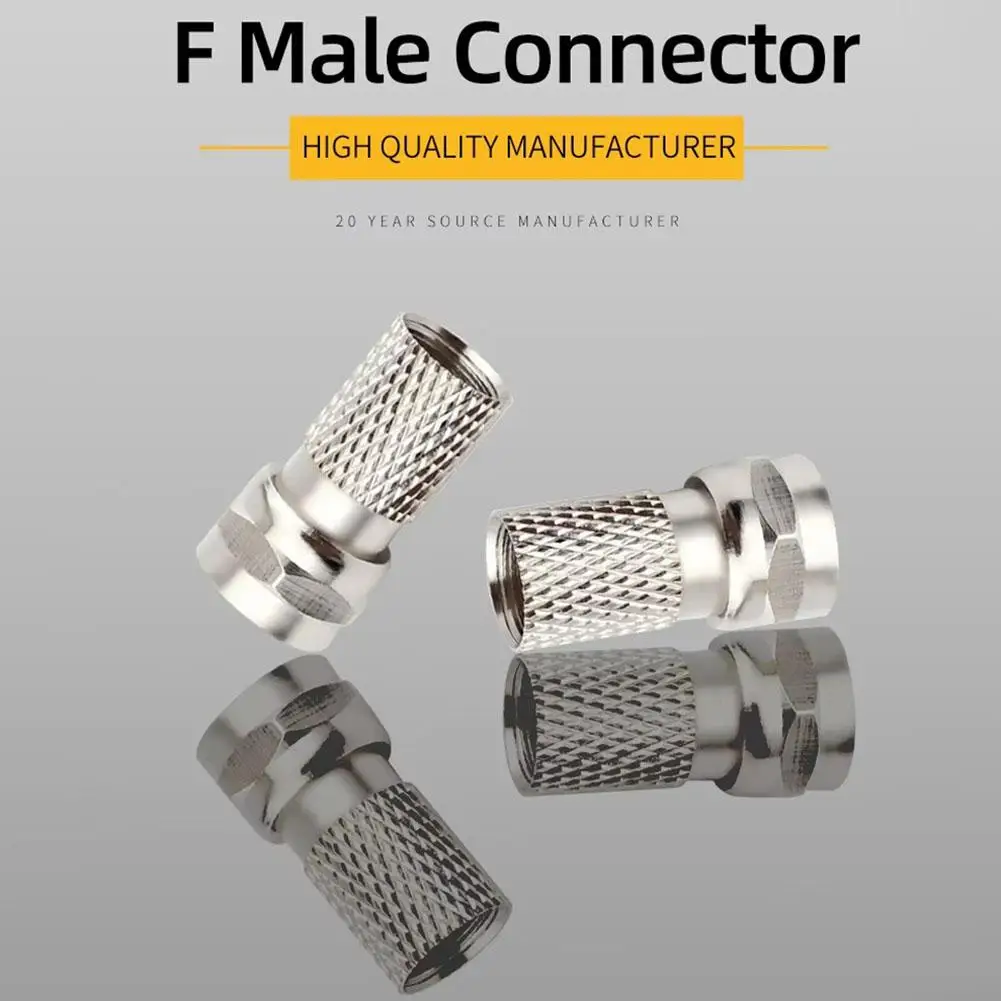 Высококачественный адаптер RG6 Разъем F-типа Мужской разъем для коаксиального кабеля Вилки Латунные материалы Один линейный разъем
