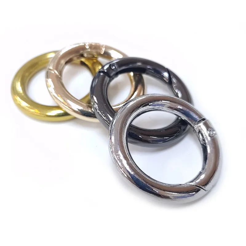 5Pcs 18mm-34mm Metall O Ring Frühling Verschlüsse Runde Karabiner Schlüsselbund Tasche Clips Haken Hund Kette schnallen Stecker für DIY Schmuck