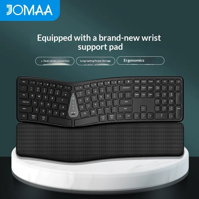 Wireless Bluetooth Ergonomic Keyboard Quiet Rechargeable E-commerce Business Office Laptop/Desktop Keyboard