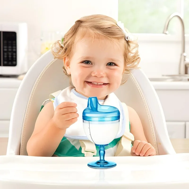 Auslaufsicherer Baby-Trinkbecher Plastik-Weinglas Milchflasche für Kleinkinder Trainingsbecher für Zuhause Outdoor Party Zubehör – Detail 5