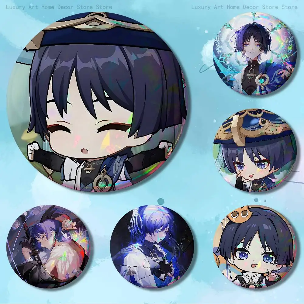 Game G-Genshin Impact Wanderer Pins 58mm Cute Cartoon Badge Handmade Brooches for Backpack Accessories