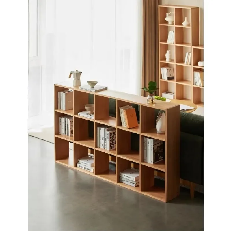 Natural solid wood children's book storage rack, locker