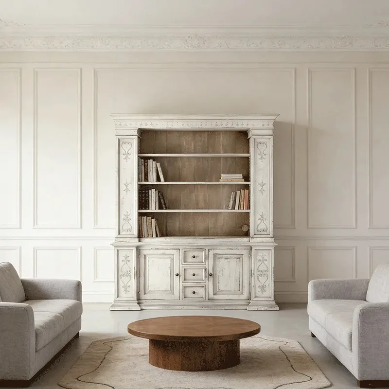 *Modern Luxury Cabinet Living Room Indoor Crafted of Oak Fine Veneers Display Cabinets
