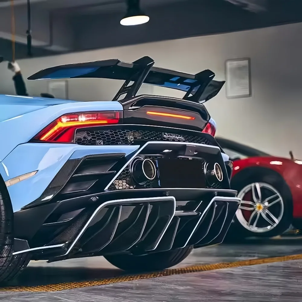 

Modified PK Style High-quality Dry Carbon Fiber Car Rear Lip Diffuser Suitable for Lamborghini Huracan EVO