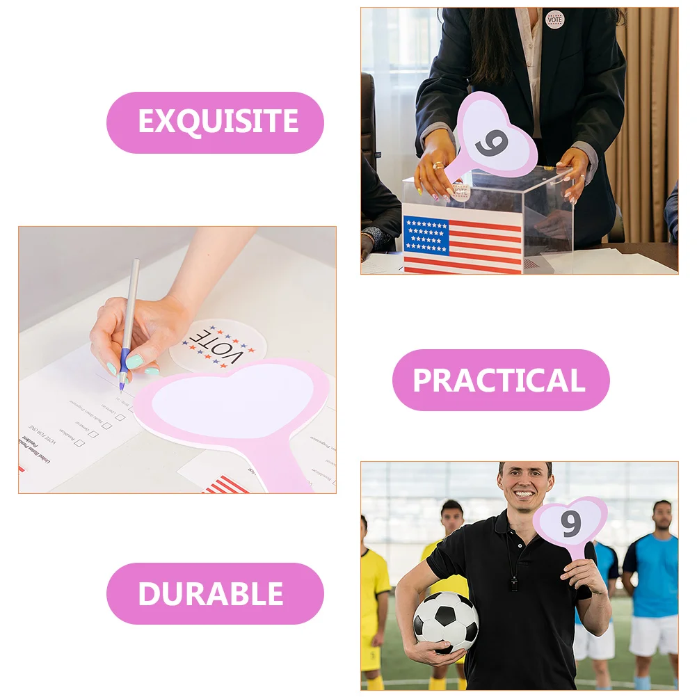 

2Pcs Handheld Whiteboard Dry Erase Scoreboard Blank Write Boards Heart Foam Single Sided Judge Paddle Auction Marker Board
