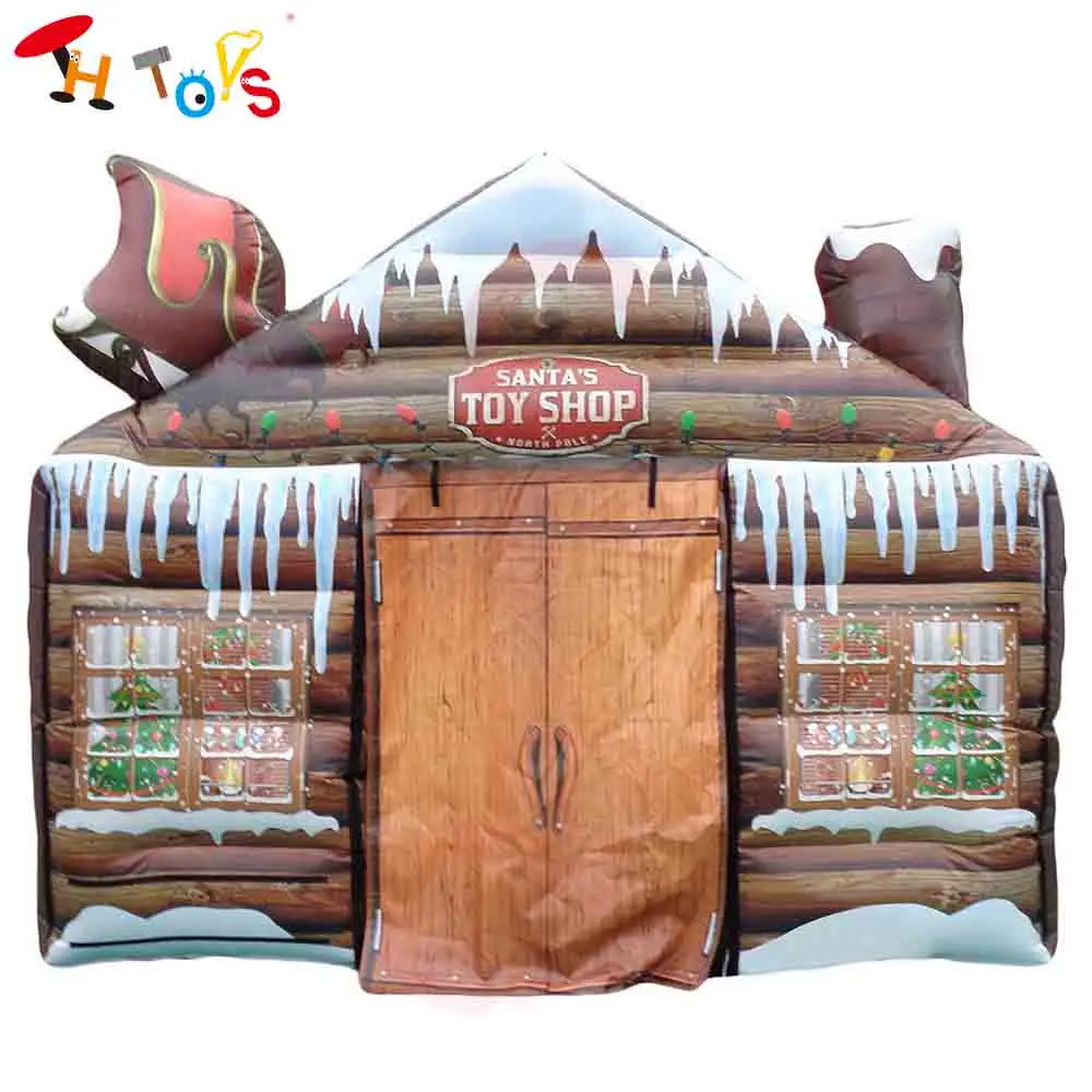 

2026 New Design Commercial Inflatable Christmas House Santa Grotto Blow Up Lawn Tent for Children or Adults