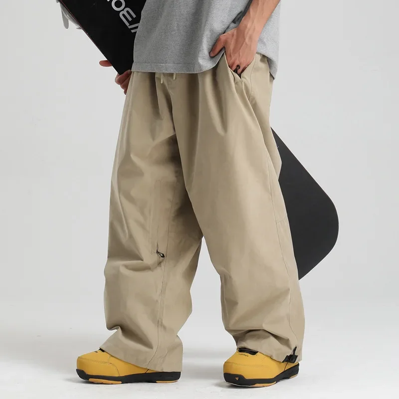 

Новые мужские однотонные зимние ветрозащитные водонепроницаемые спортивные лыжные штаны для сноуборда, женские уличные дышащие повседневные свободные зимние штаны