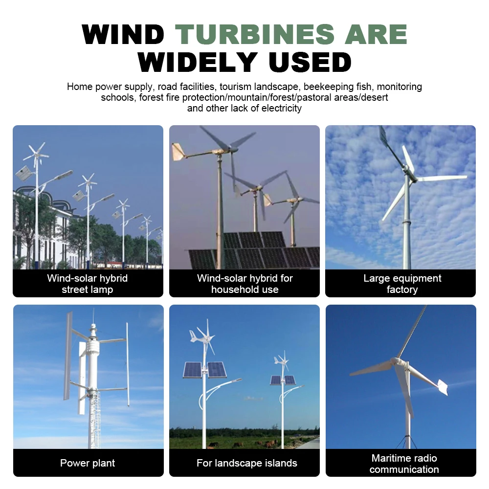 5000W Wind Turbine Generator Complete Set 48V 24V Free Energy Windmill with MPPT Controller Inverter - Poland Warehouse