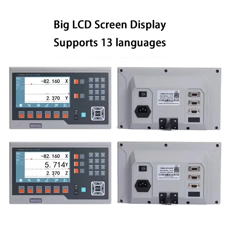 YHSINO 13 Languages YH800-2P Big LCD Metal Casing DRO Digital Readout YH800-3P Display