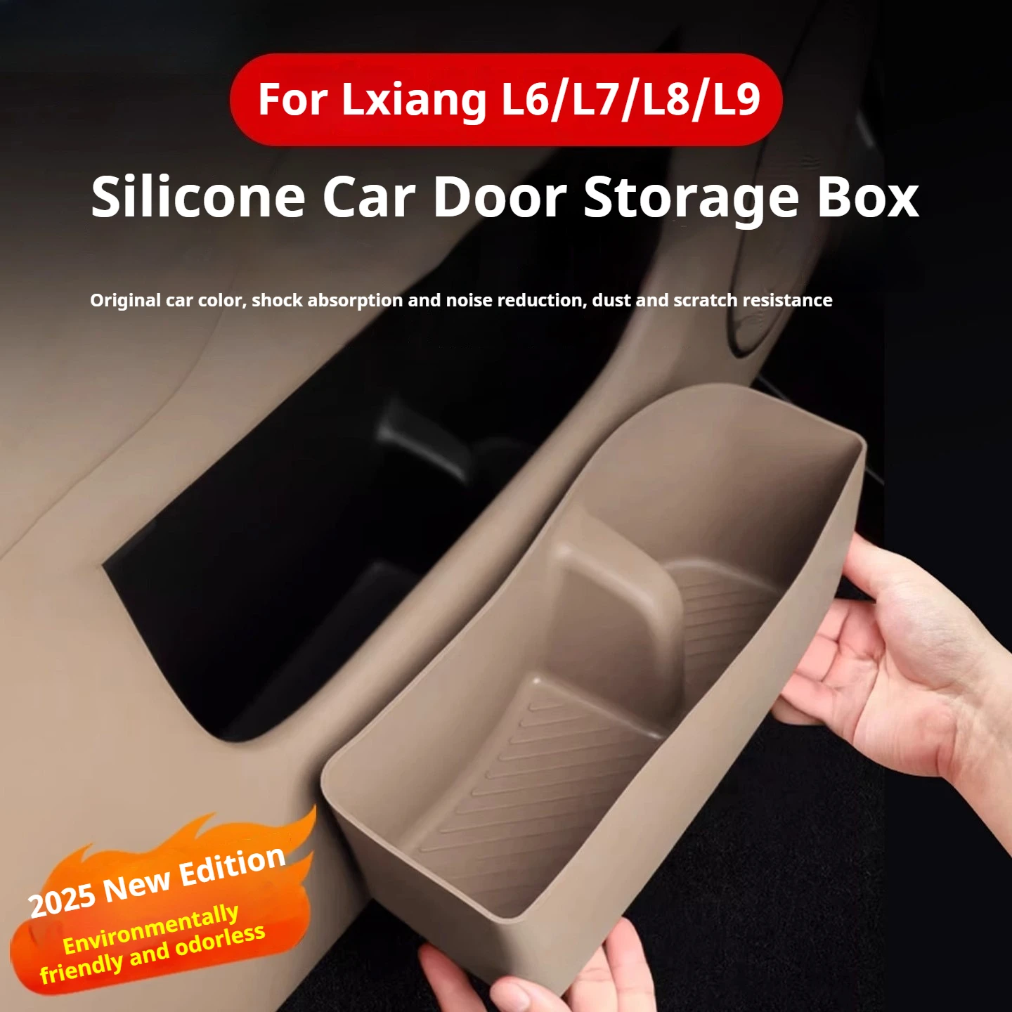 

For Li Lixiang L6 L7 L8 L9 Silicone Car Door Storage Box Upgraded car Door Slot Mat Interior Trash Bag Storage Box Accessories
