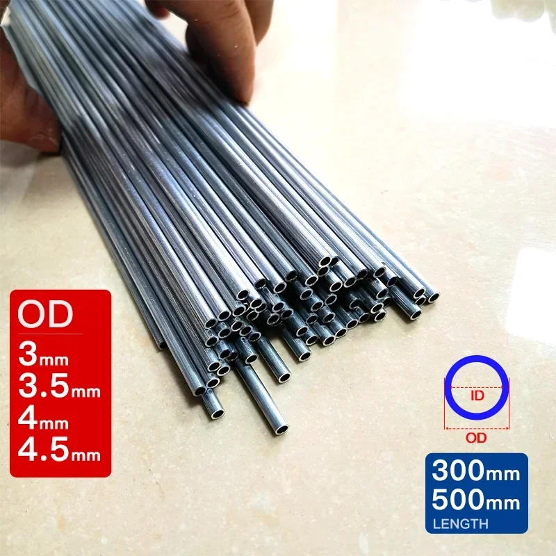 3pcs-8pcs aluminum pipe outer diameter 3 3.5 4 4.5mm length300 500mm Hollow straight round aluminuim tube piping 6063