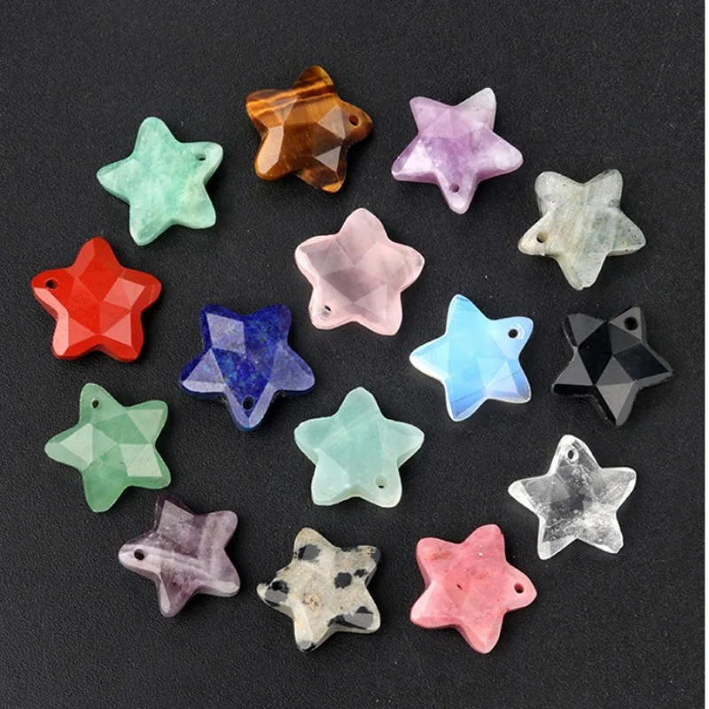 دلاية من حجر الكريستال الطبيعي لصنع المجوهرات ، سحر النجوم ، الجمشت ، الورد ، الكوارتز ، العقيق ، الإكسسوارات ، 14: 10