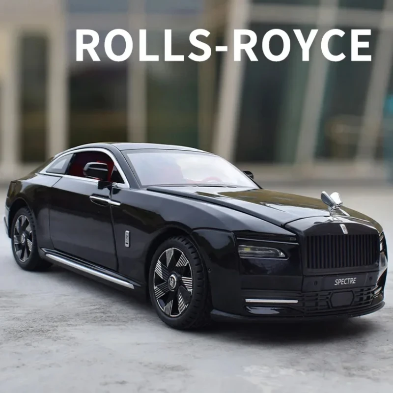 Modèle de voiture en alliage moulé sous pression Rolls-Royce Spectre, son et lumière, dos côtelé, jouet pour enfants, objets de collection, anniversaire, Noël, 1:24