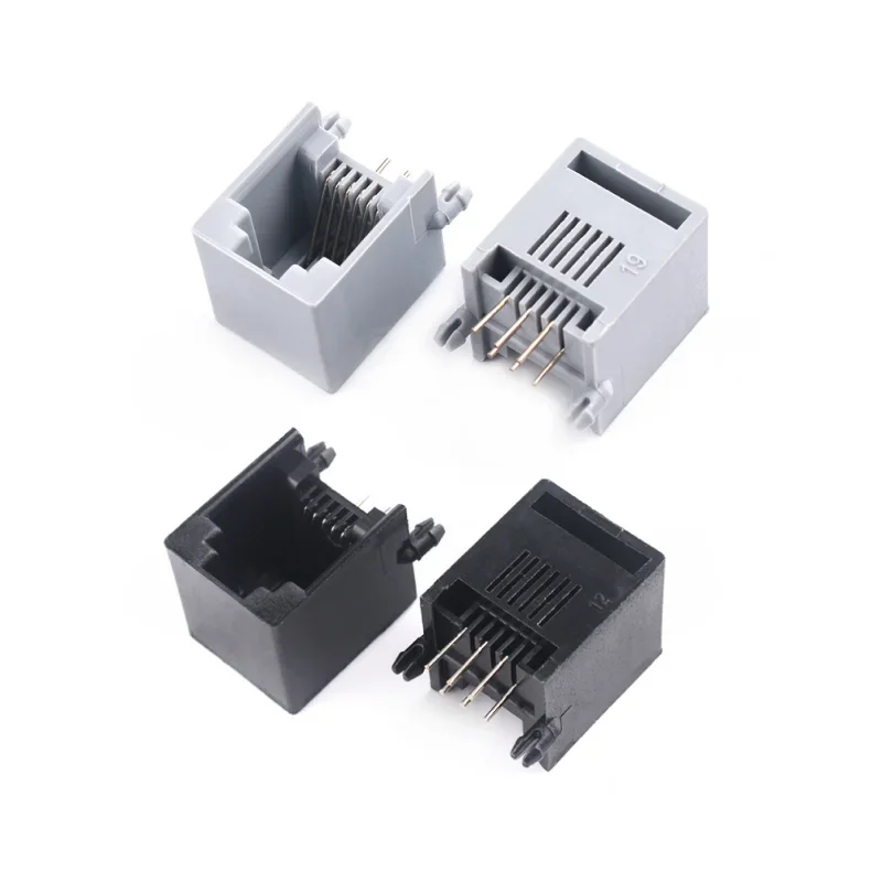 10Pcs 6P6C RJ11 RJ12 PCB Mount Telephone Modular Connector Socket Interface Crystal Female Socket Telephone For Plug Jack