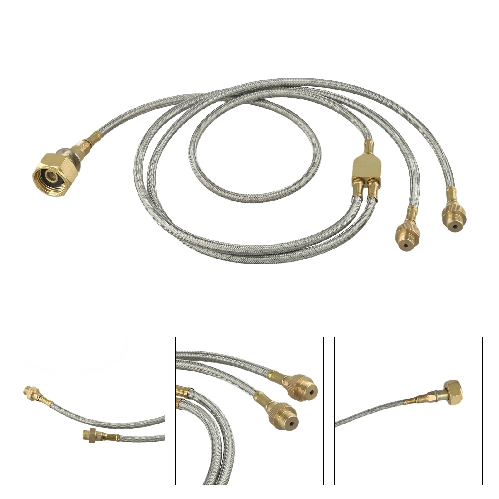 Campsite Gas Hose with Dual Connection Points for Stove and Tank Integration Using Solid Brass for Consistent Performance