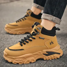 

Foot drop shoe industry-YB110 autumn men's shoes new high-top boots casual tooling short boots men