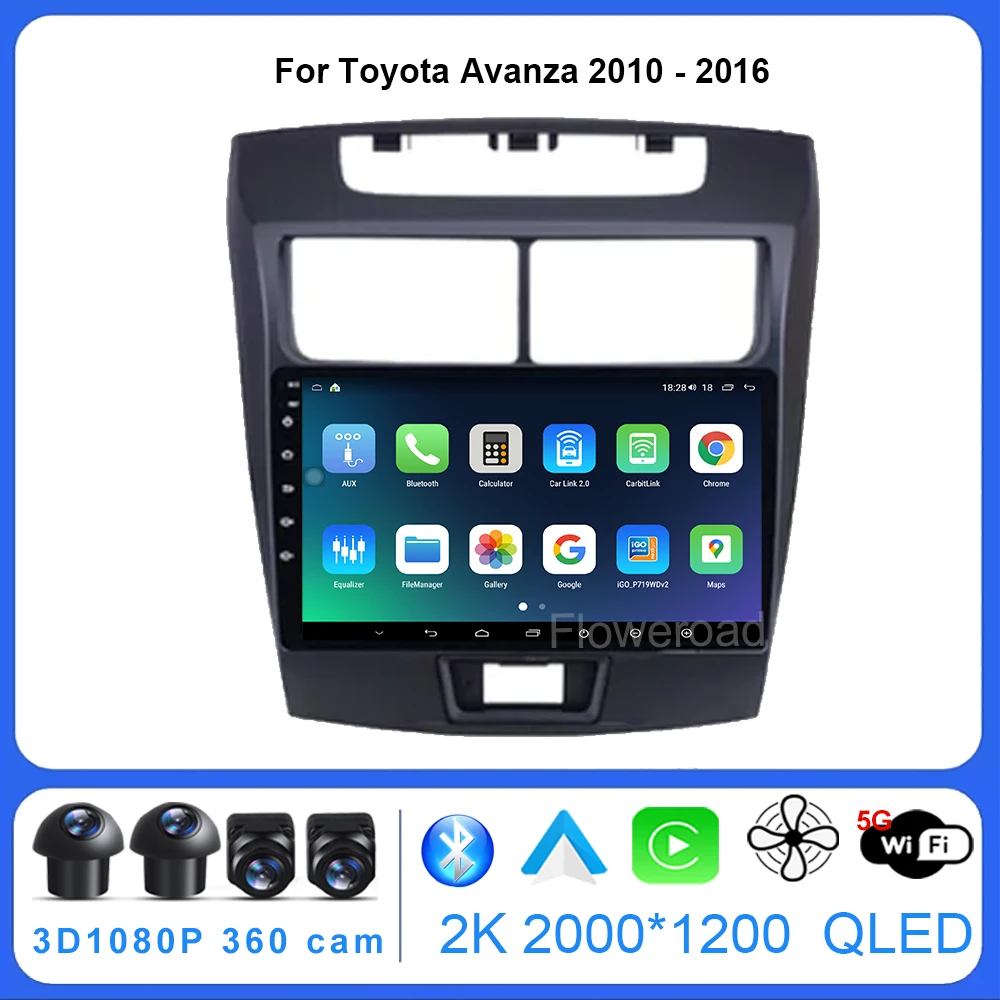 

Android 13 FYT7862 для Toyota Avanza 2010-2016 автомобильное радио, мультимедийный Carplay видеоплеер, навигация, стерео, авто GPS 5GWiFi BT5.0